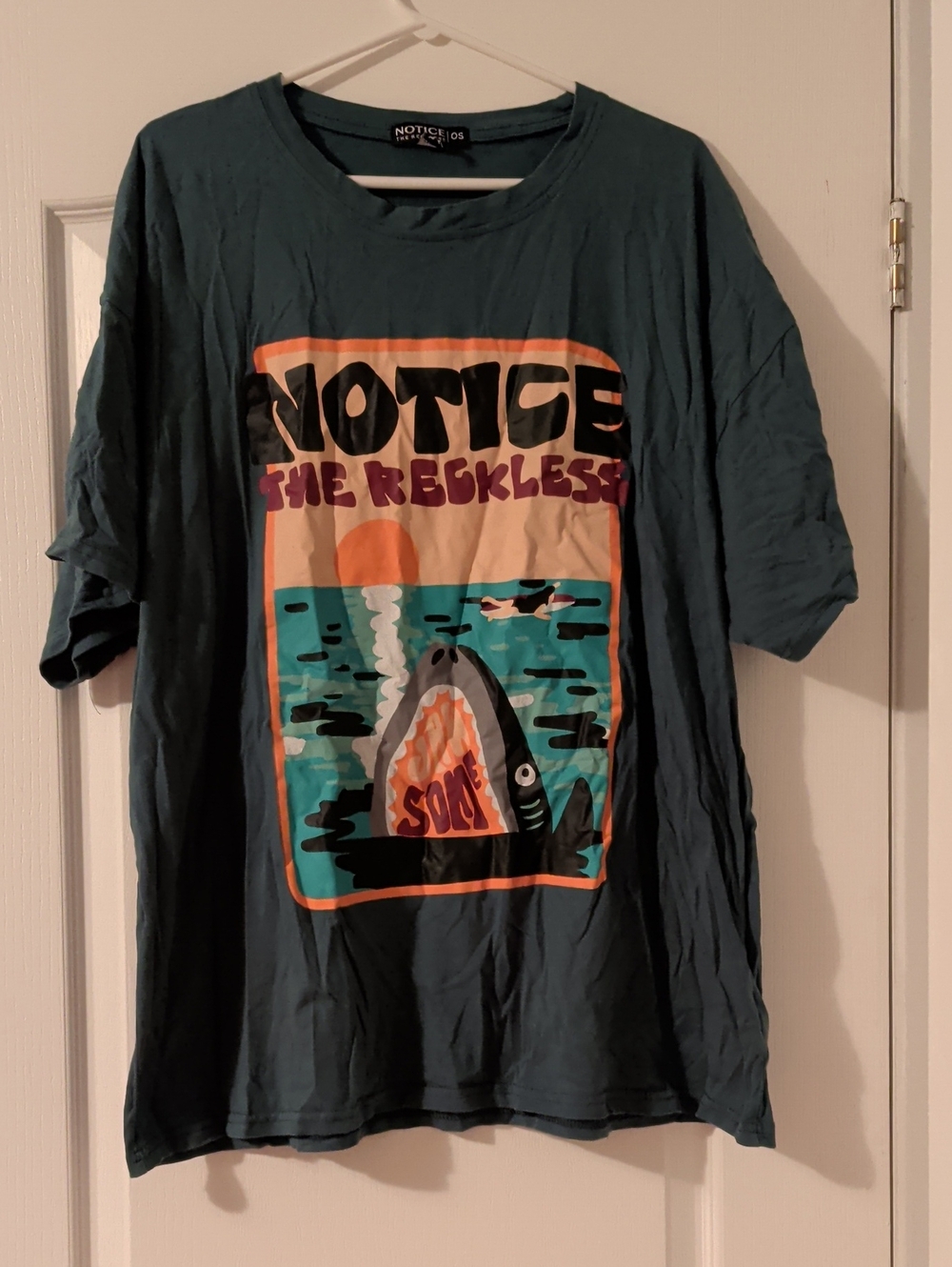 Notice The Reckless Graphic Tee - Teal with Multicolor Print